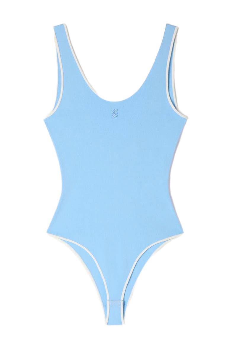 Knit bodysuit, Alternate, color, Sky blue