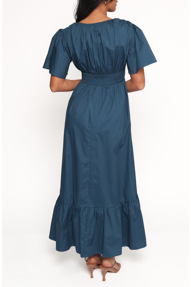 Tessa Smocked Ruffle Hem Maxi Dress, Alternate, color, BLUE
