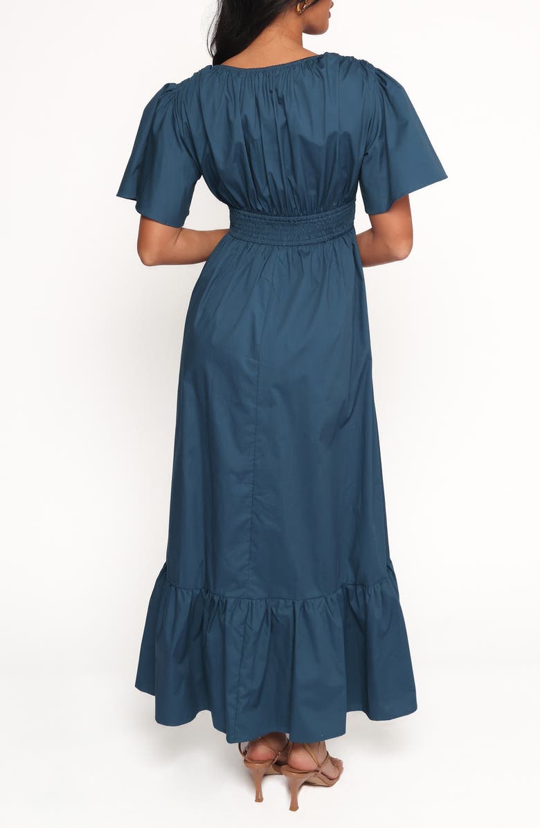 Petal & Pup Tessa Smocked Ruffle Hem Maxi Dress, Alternate, color, Blue