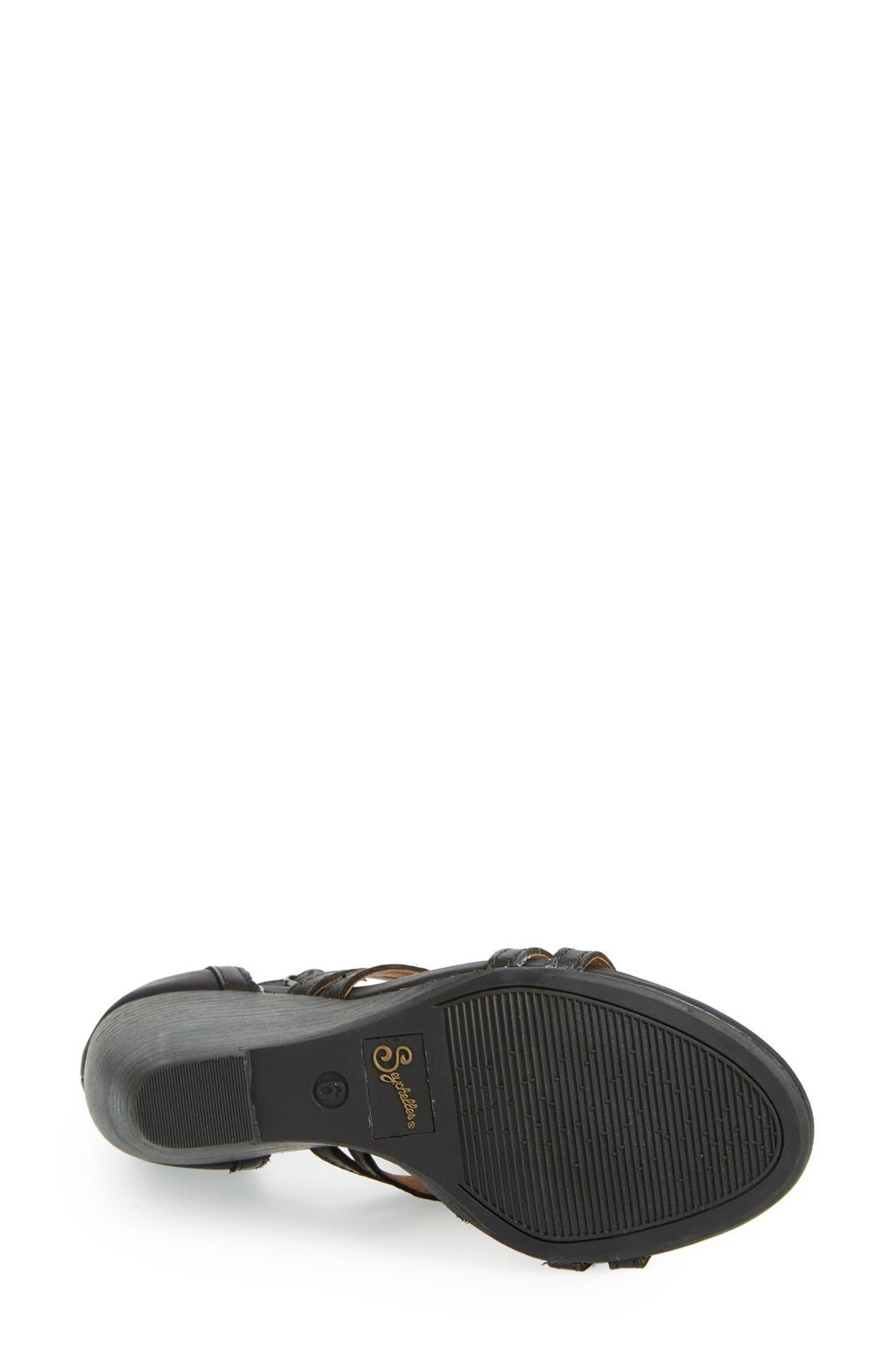 'Constellation' Wedge Sandal, Alternate, color, BLACK