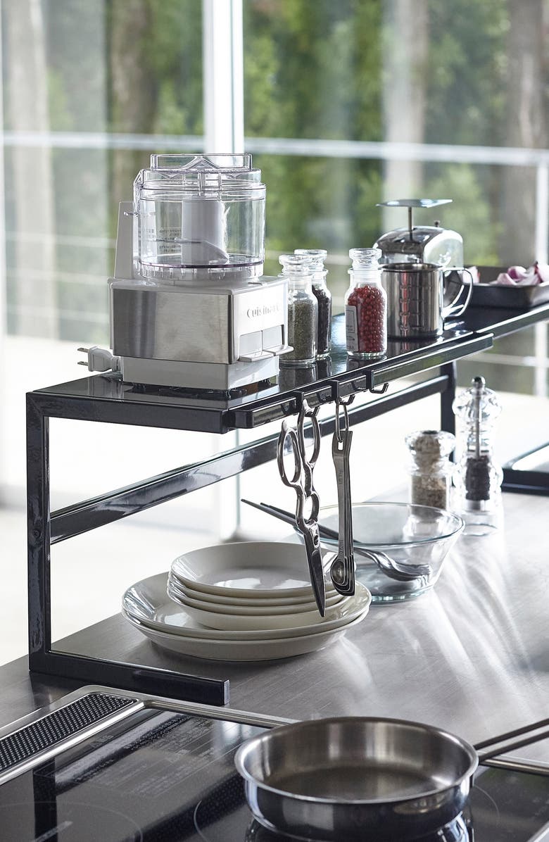 Yamazaki Expandable Countertop Shelf, Alternate, color, Black
