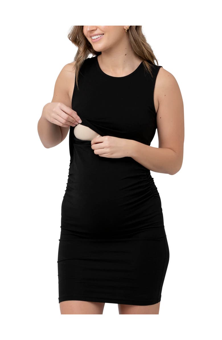 Ripe Maternity Organic Nursing Tank Dress, Alternate, color, Black