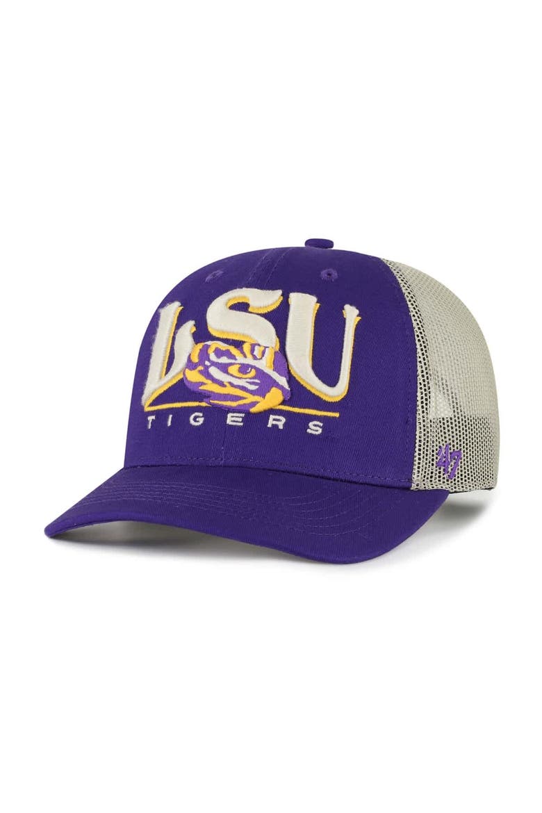 Men's '47 Purple LSU Tigers Arid Adjustable Trucker Hat, Main, color, Purple