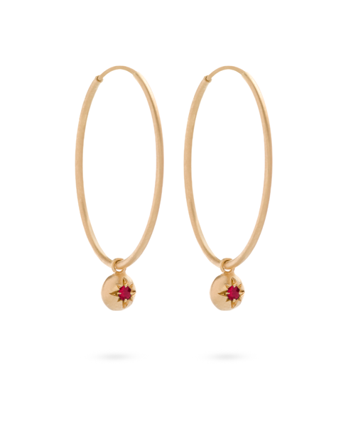 Moon Hoops Natural Diamond. Handmade in Italy