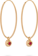 Eloise Jewelry Moon Hoops Natural Gemstones. Handmade in Italy