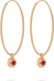 Eloise Jewelry Moon Hoops Natural Gemstones. Handmade in Italy