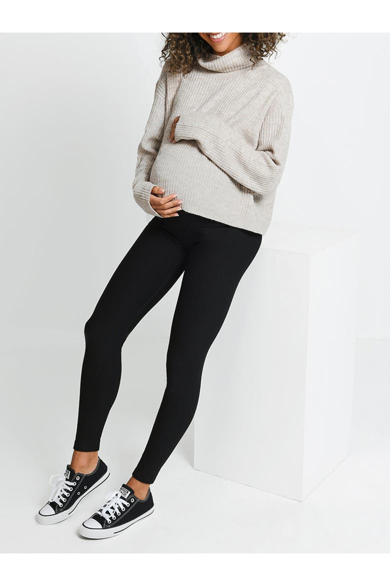 Maternity Regular Winter Leggings, Alternate, color, Black