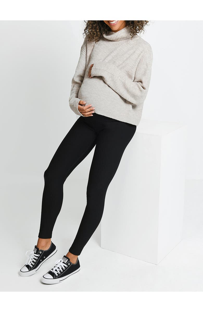 LOVALL Maternity Winter Leggings, Alternate, color, Black