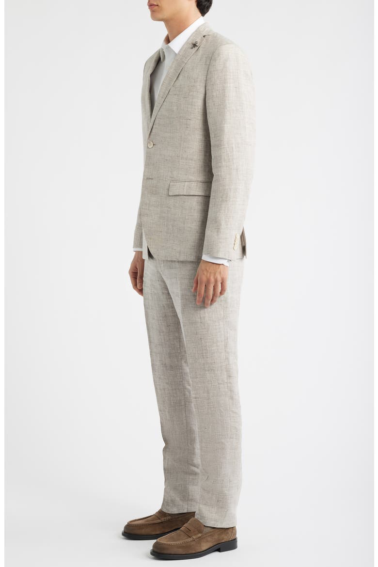 Varick Slim Fit Tan Slub Linen Suit, Alternate, color, OATMEAL