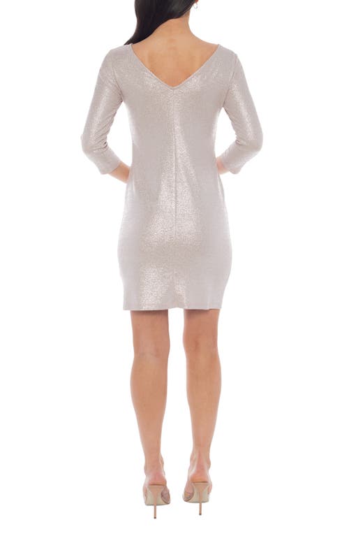Marina Metallic Sheath Minidress In Blush