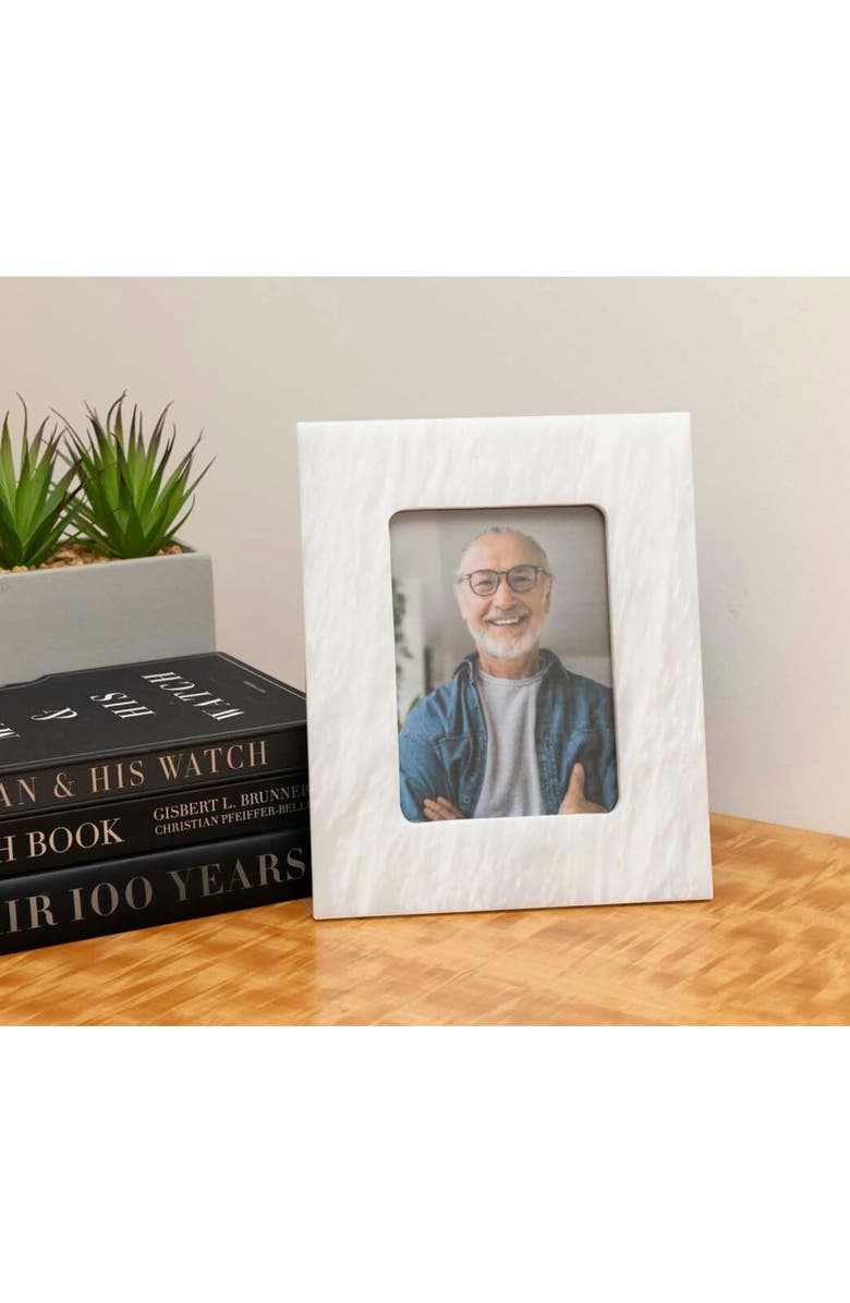 Bey-Berk Marble Picture Frame, Alternate, color, White