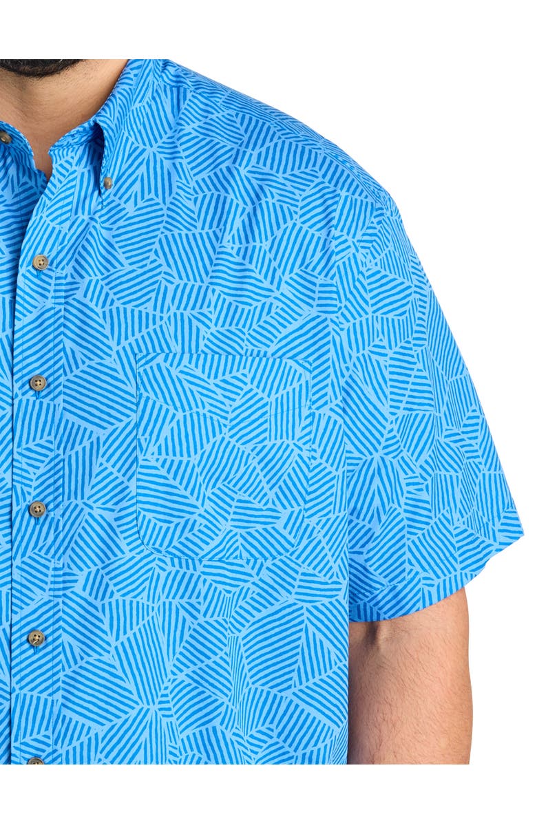 Harbor Bay by DXL Big & Tall Easy-Care Striped Sport Shirt, Alternate, color, Blue