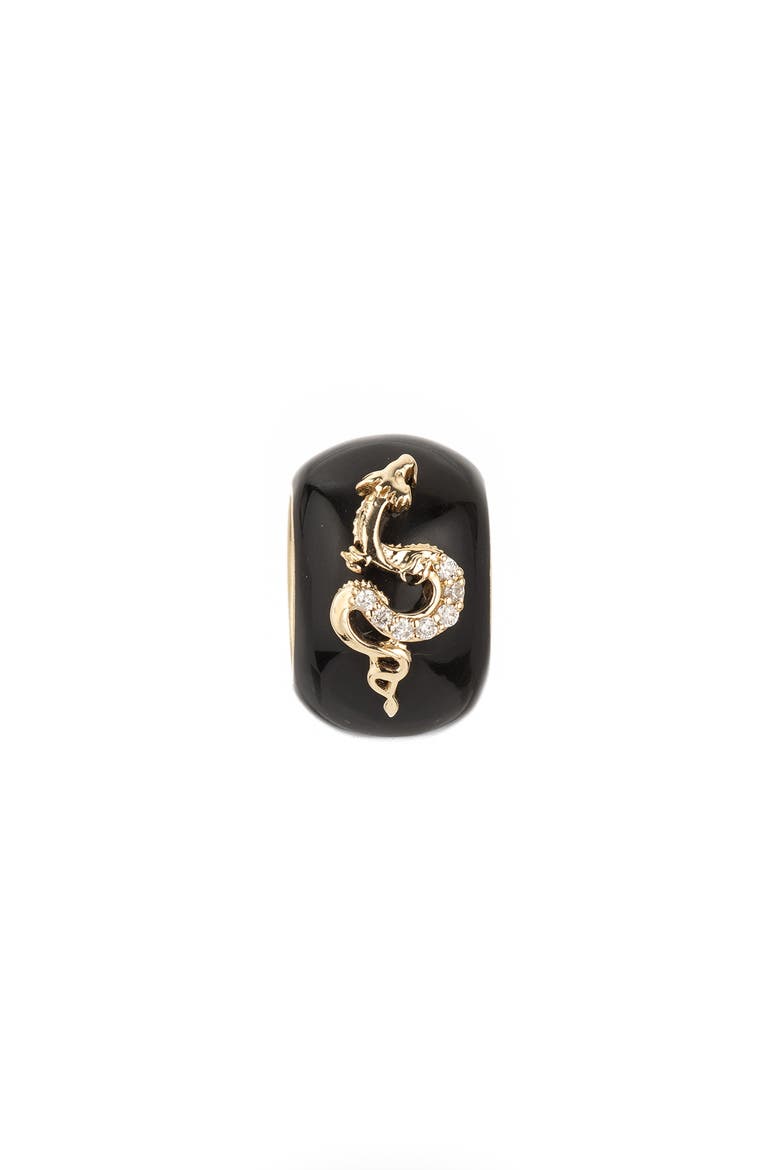 Black Ceramic + Pavé Dragon Big Bead, Main, color, YELLOW