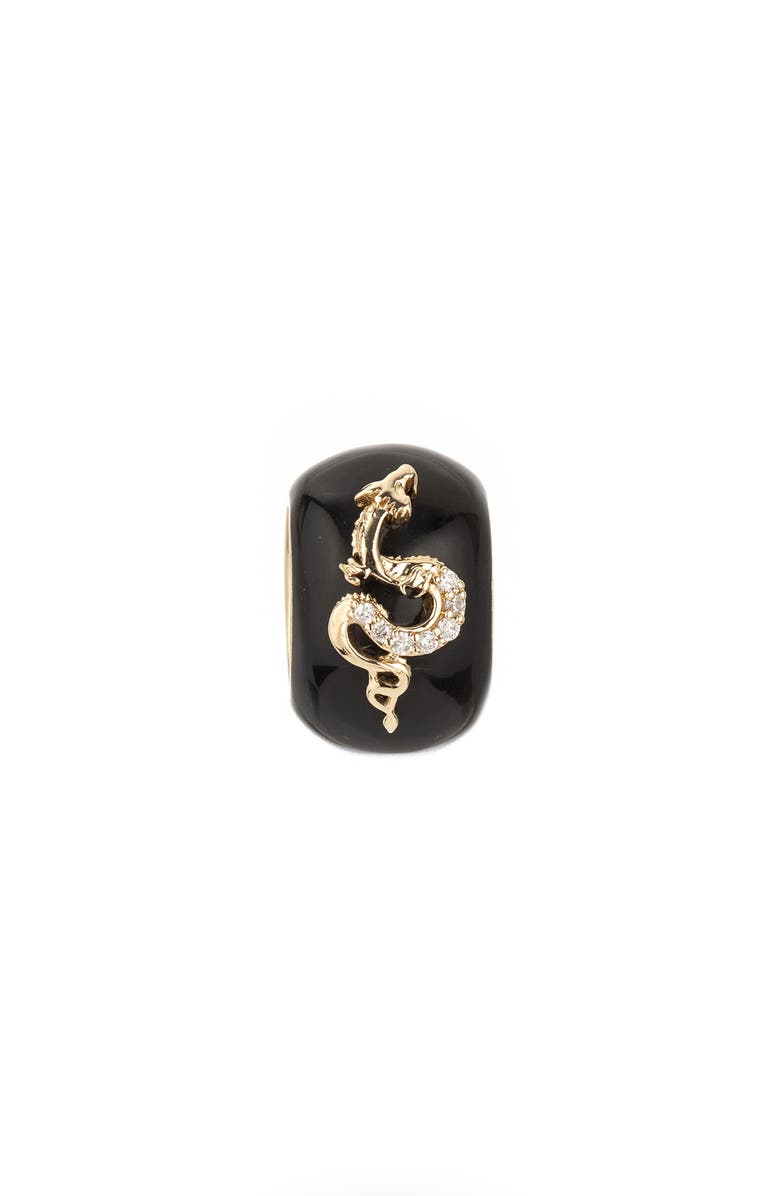 Adina Reyter Black Ceramic + Pavé Dragon Big Bead, Main, color, Yellow