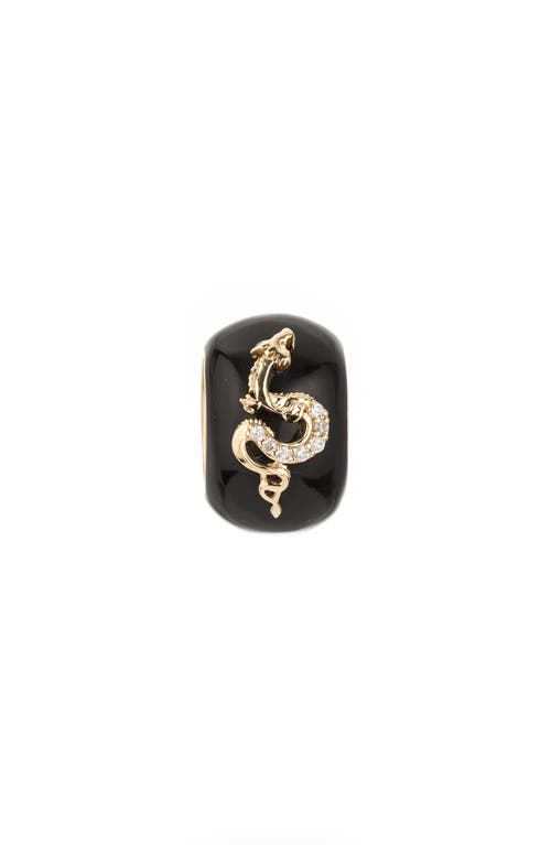 ADINA REYTER ADINA REYTER BLACK CERAMIC + PAVÉ DRAGON BIG BEAD 