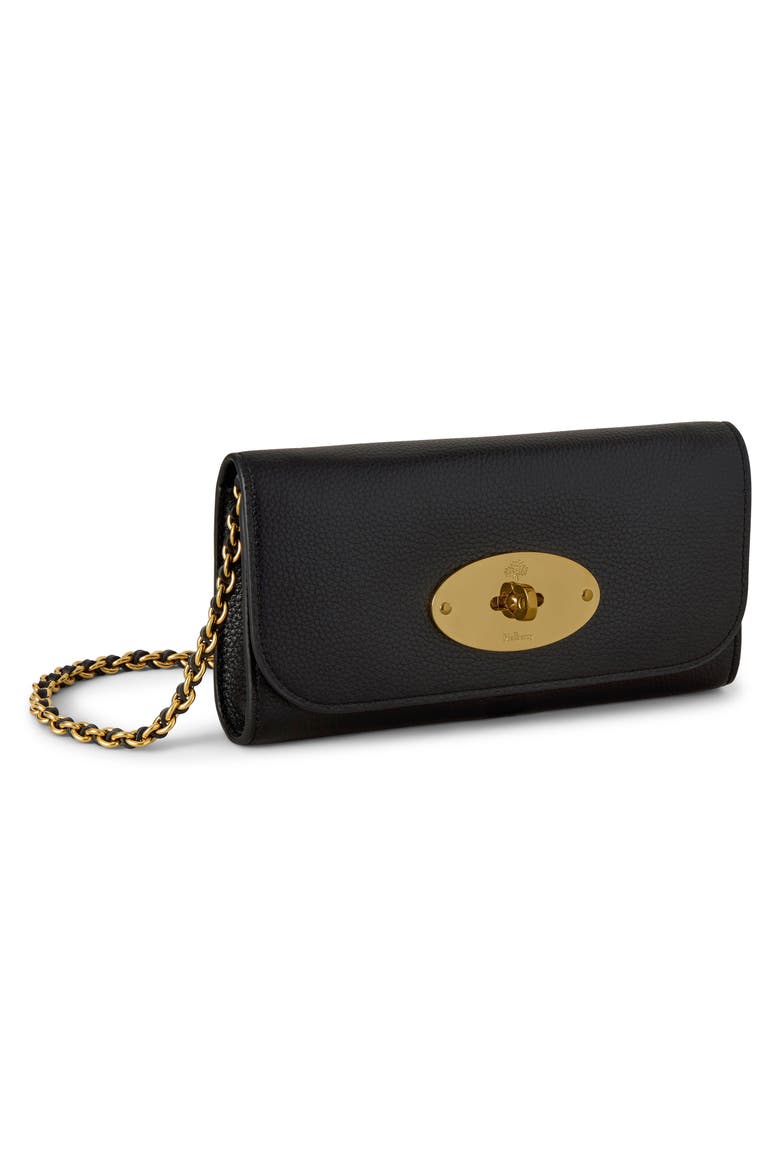 Lily Leather Wallet on a Chain, Alternate, color, BLACK