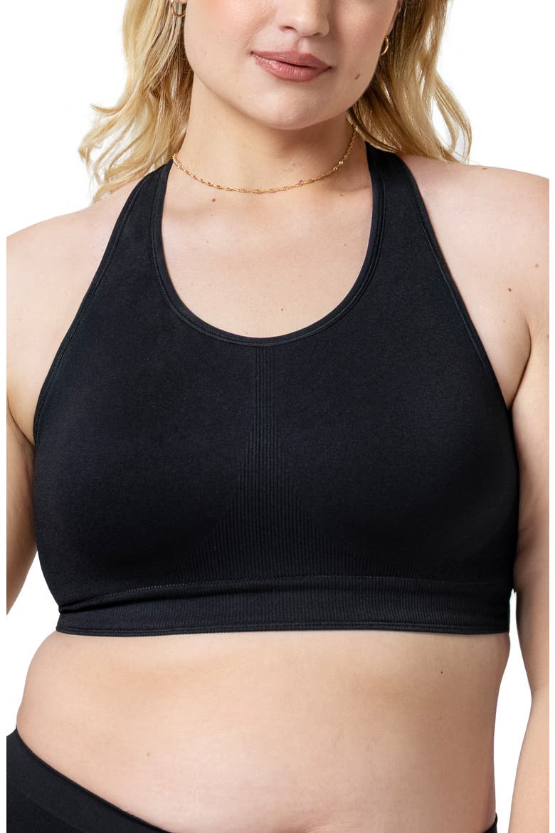 Smooth Seamless Wireless Sports Bra, Alternate, color, BLACK