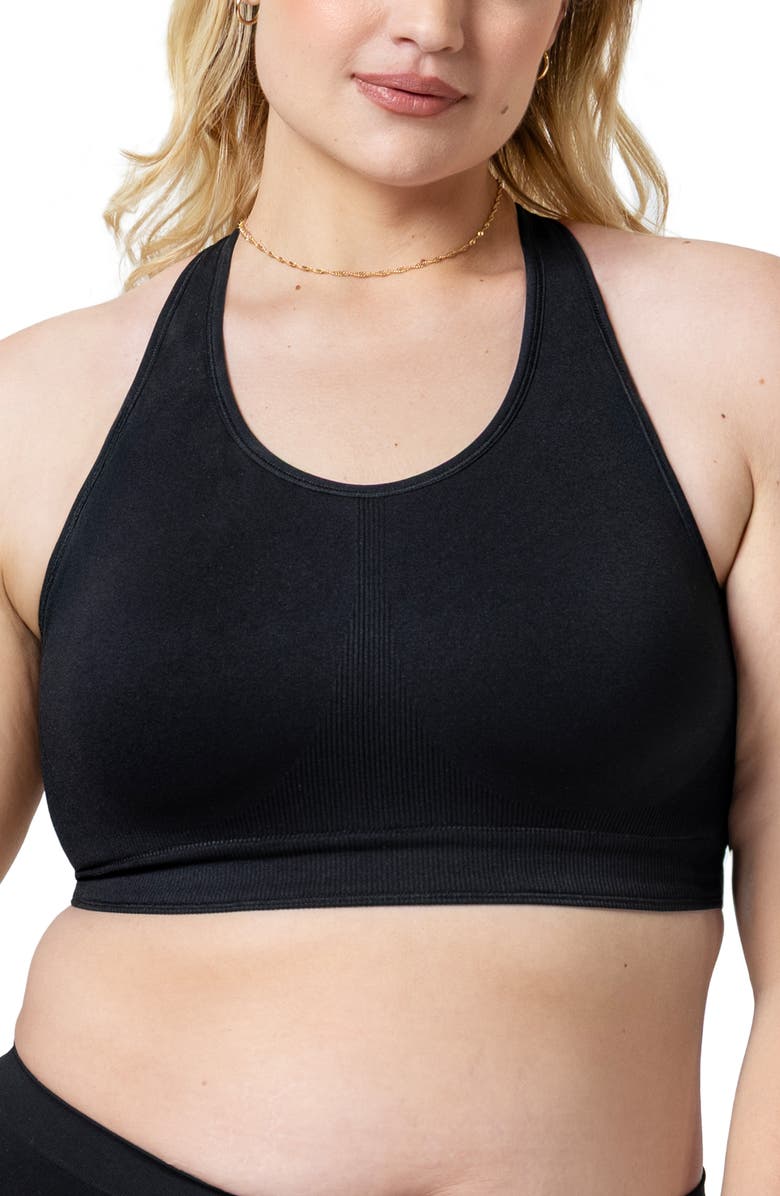Curvy Couture Smooth Seamless Wireless Sports Bra, Alternate, color, 1924