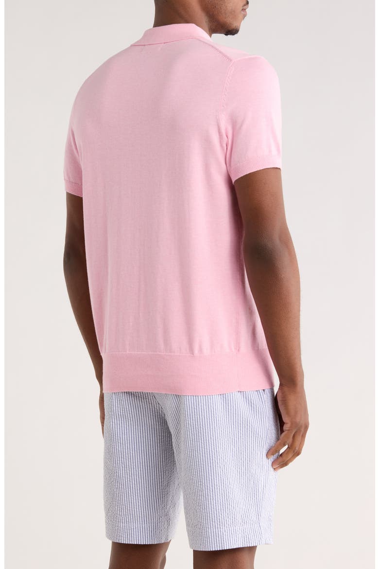 Short Sleeve Jersey Polo, Alternate, color, PINK HEATHER