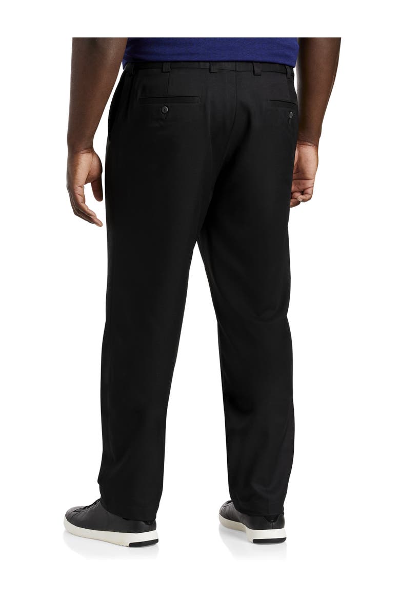 Big & Tall Microfiber Waist-Relaxer Pants, Alternate, color, BLACK