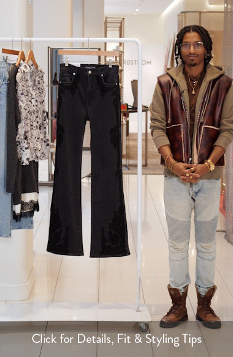 Crosbie Paisley Embroidered High Waist Wide Leg Jeans, sales video thumbnail