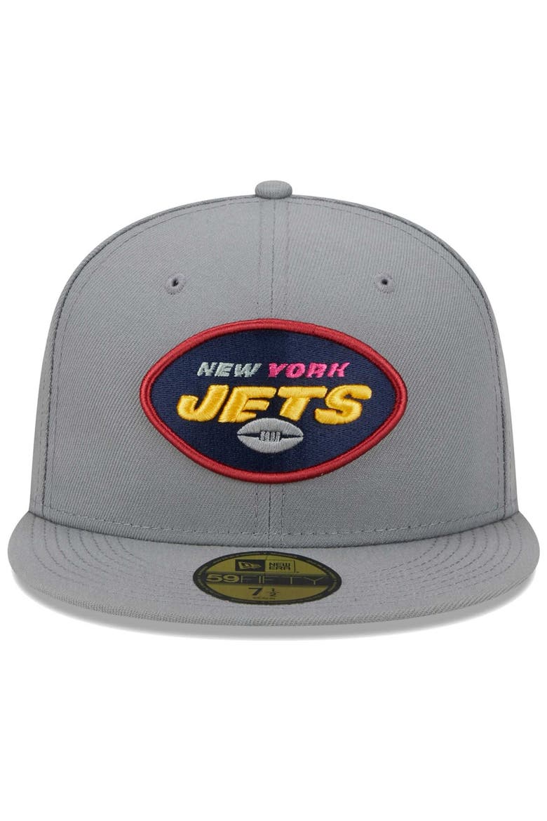 Men's New Era Gray New York Jets Color Pack 59FIFTY Fitted Hat, Alternate, color, Gray