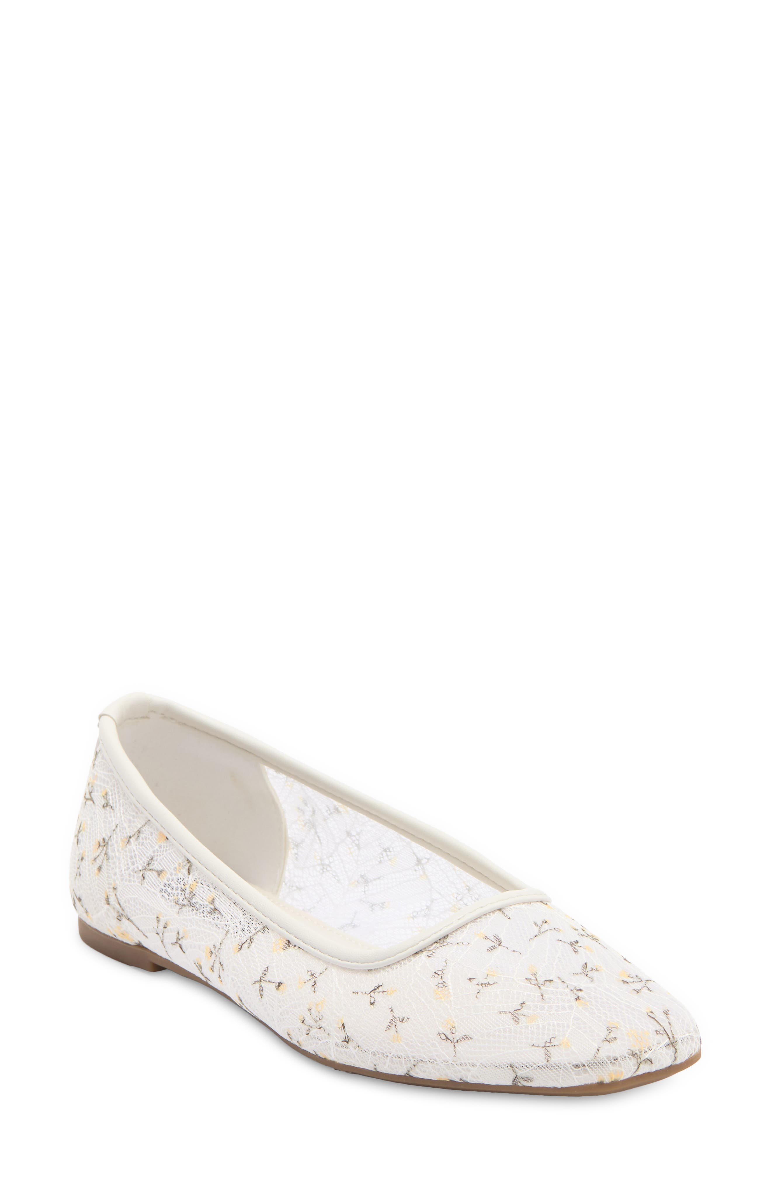 RACHEL Rachel Roy Sheer Mesh Flat, Main, color, 