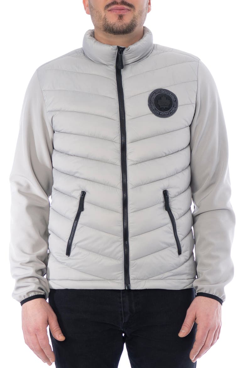 James Water Resistant Mixed Media Jacket, Main, color, STONE