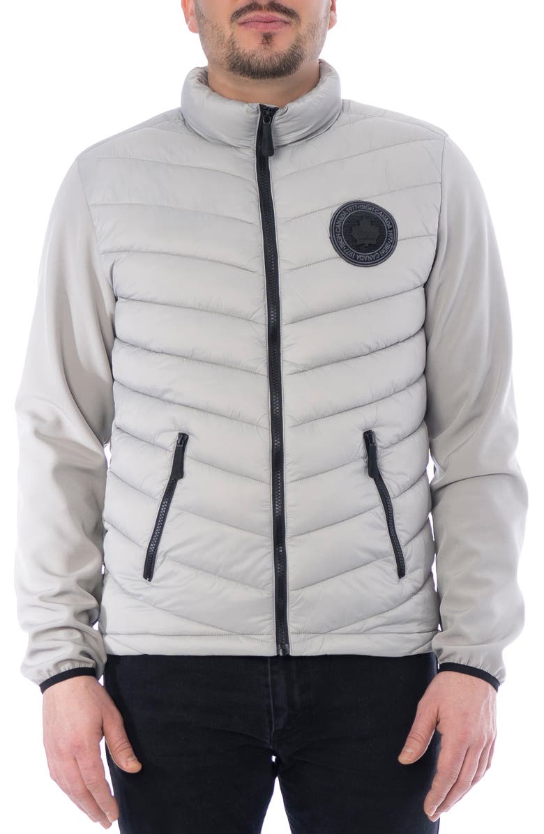 TOBOGGAN CANADA James Water Resistant Mixed Media Jacket, Main, color, Stone