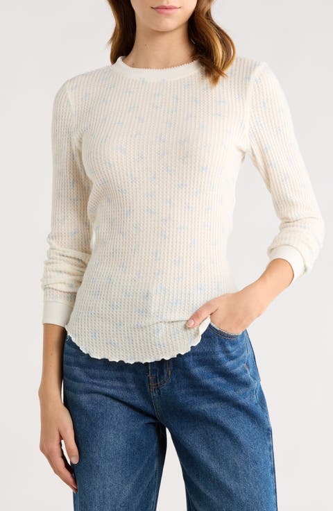 Long Sleeve Waffle Knit Top