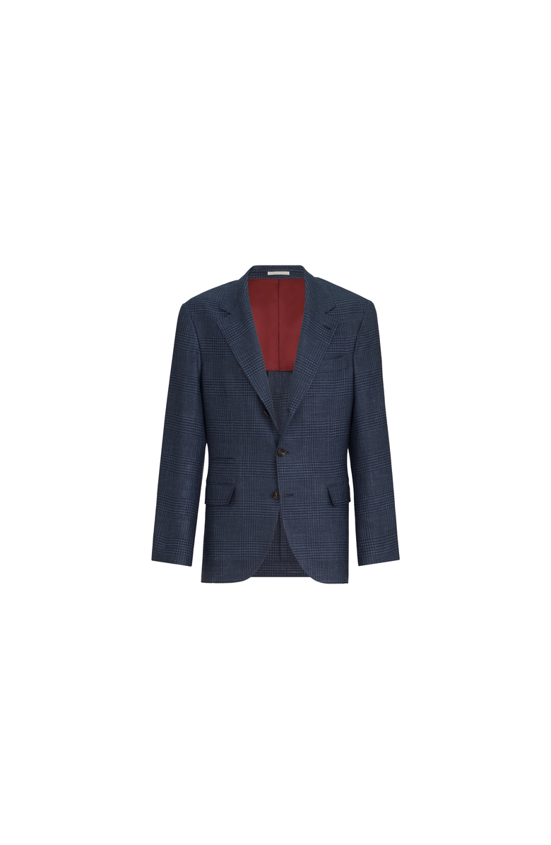 Brunello Cucinelli Prince of Wales deconstructed blazer, Main, color, Denim