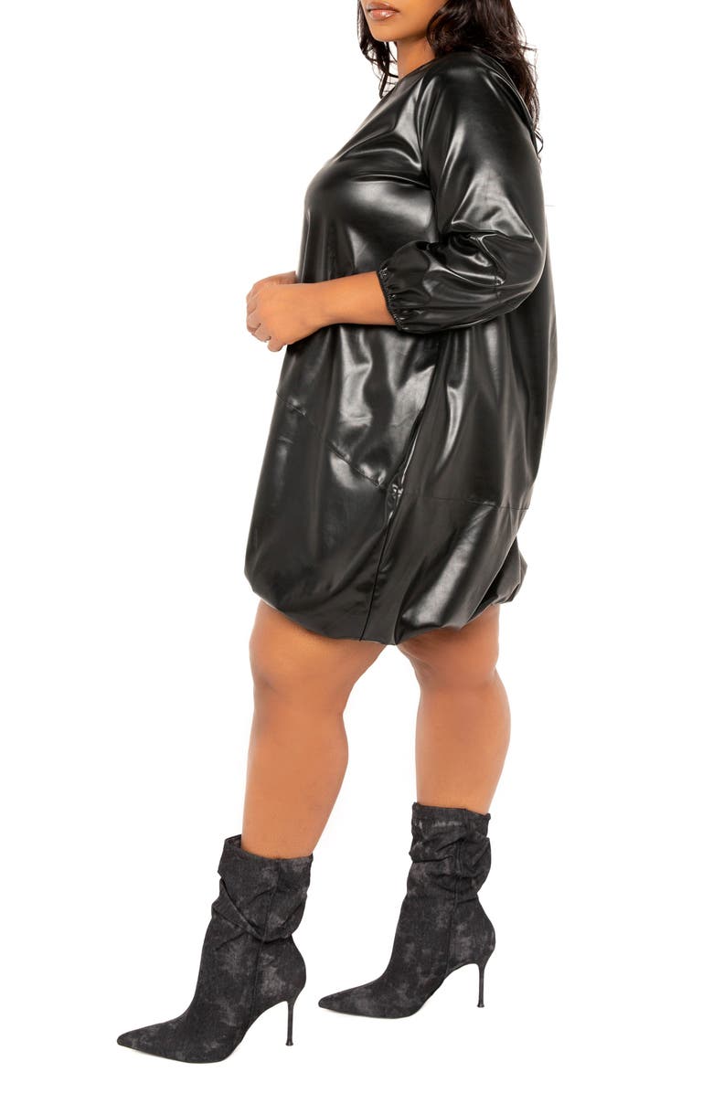 BUXOM COUTURE Bubble Faux Leather Minidress, Alternate, color,