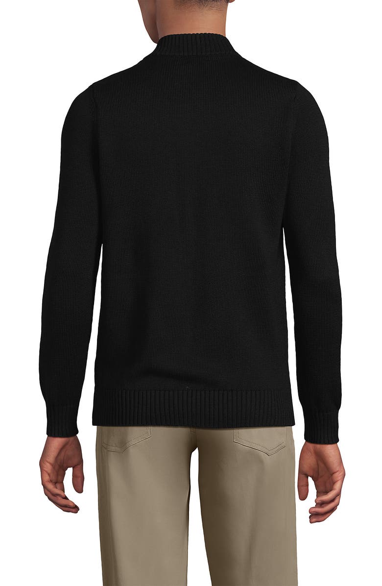 Lands' End School Uniform Adult Legacy Full Zip Cardigan, Alternate, color, Black