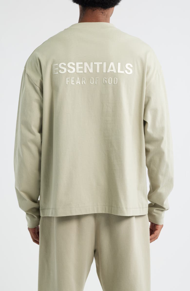 Fear of God Essentials Classic Fit Long Sleeve Logo Graphic T-Shirt, Alternate, color, Abbey Stone