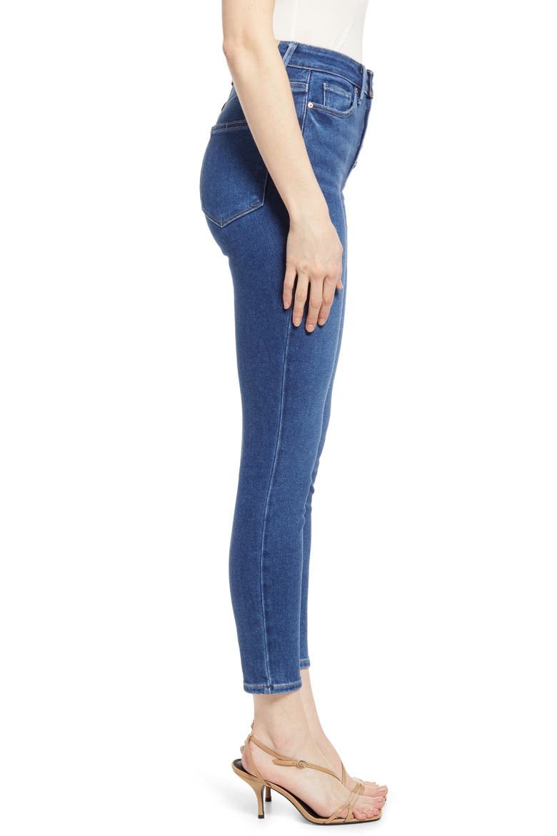 Cheeky High Waist Button Fly Ankle Skinny Jeans, Alternate, color, WONDERWALL