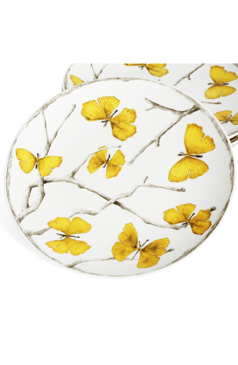 Michael Aram Butterfly Ginkgo Set of 4 Tidbit Plates, Alternate, color, Yellow/ White