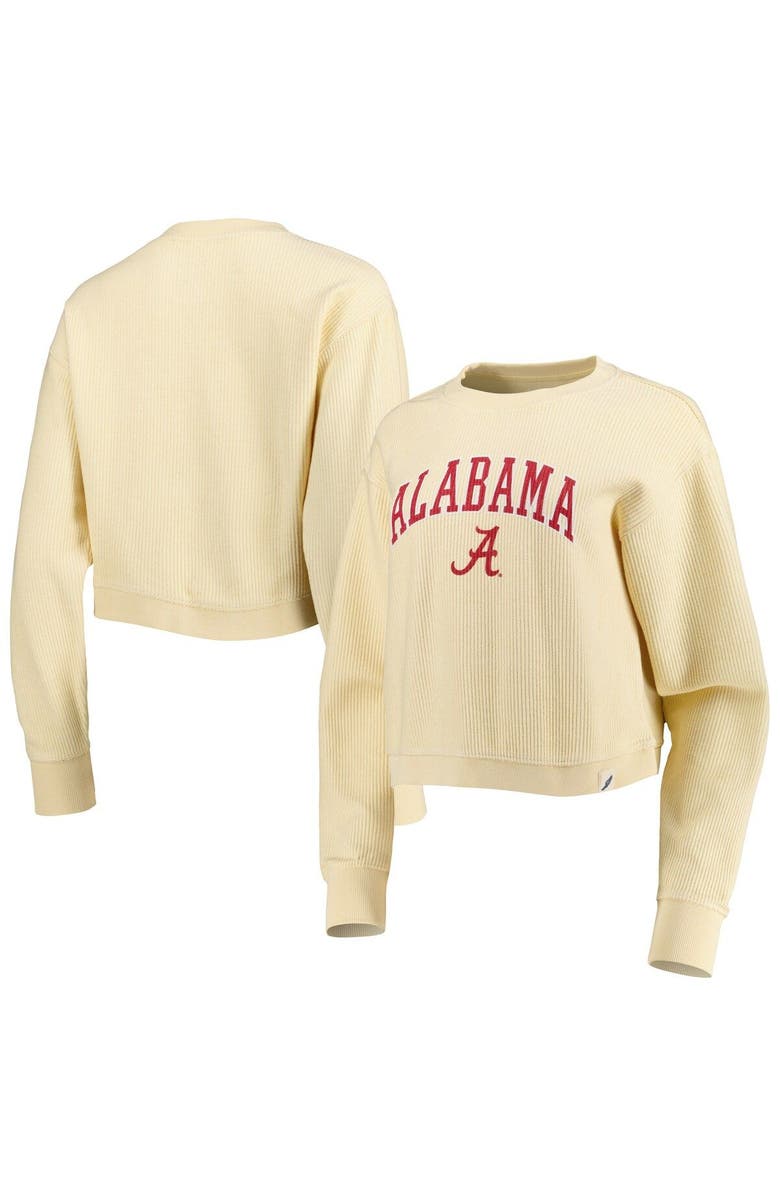 LEAGUE COLLEGIATE WEAR Women's League Collegiate Wear Cream Alabama Crimson Tide Classic Campus Corded Timber Sweatshirt, Main, color, Cream