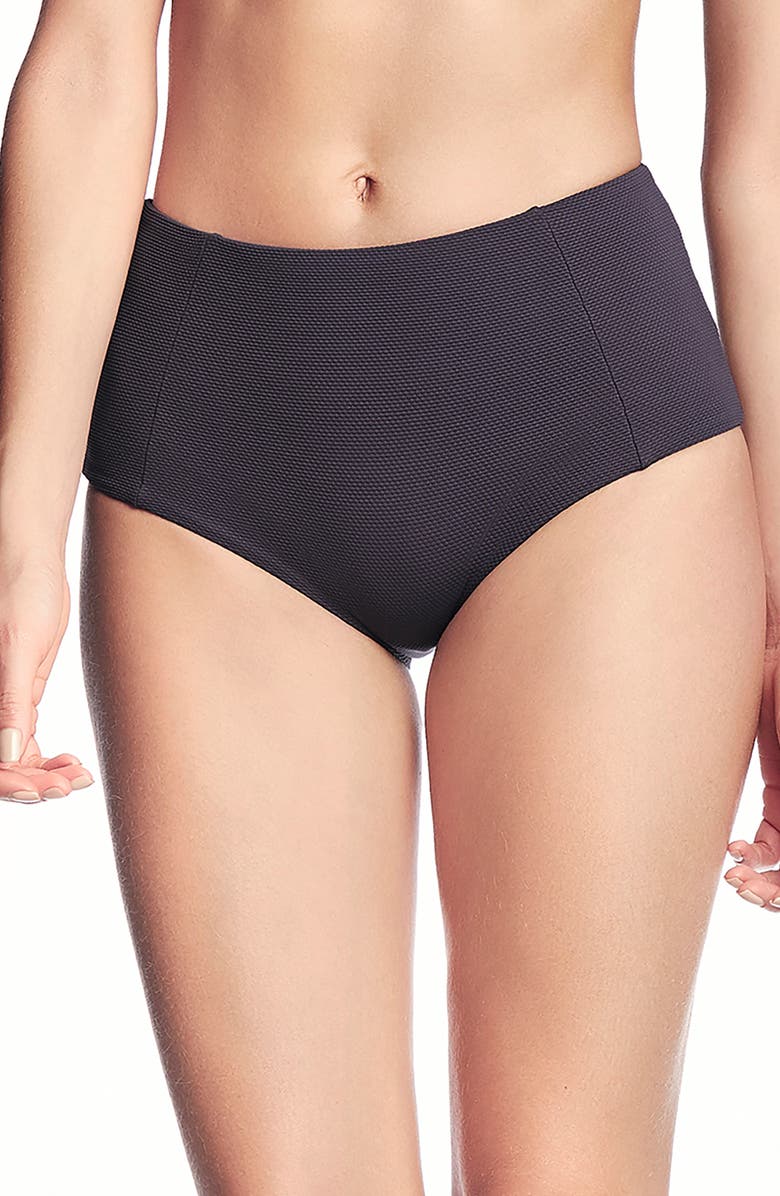 Maaji Blackberry Bardot High Waist Reversible Bikini Bottoms, Main, color,