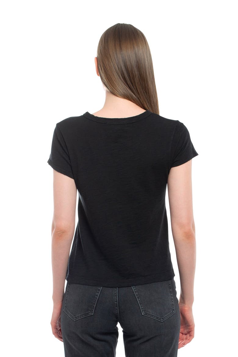 V-Neck Short Sleeve Baby Tee, Alternate, color, Black