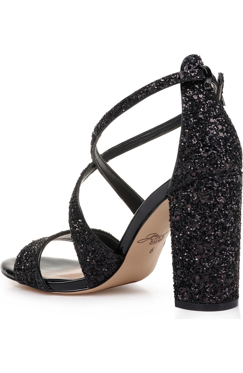 Jewel Badgley Mischka Cook Block Heel Glitter Sandal, Alternate, color,