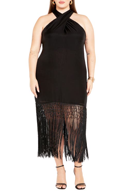 Calypso Fringe Maxi Dress (Plus)