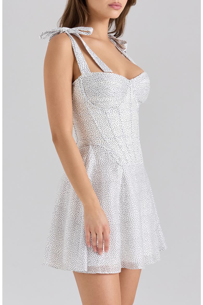 Ariella Corset Tie Strap Minidress, Alternate, color, MICRO SPOT