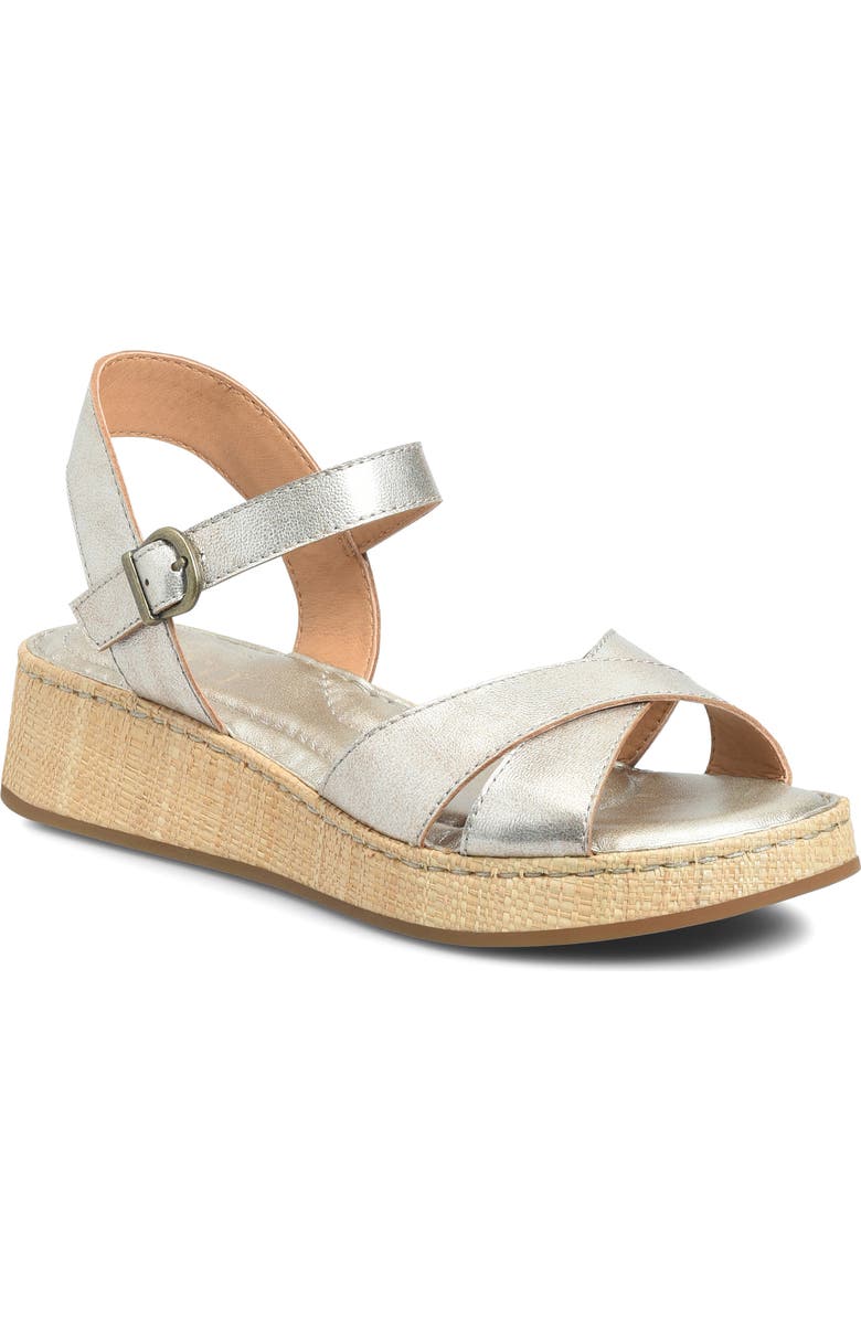 Børn Cannes Platform Sandal, Main, color, Light Gold Metallic