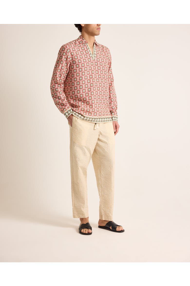 Ridley Relaxed Fit Passetto Print Overhead Shirt, Main, color, Vermillion