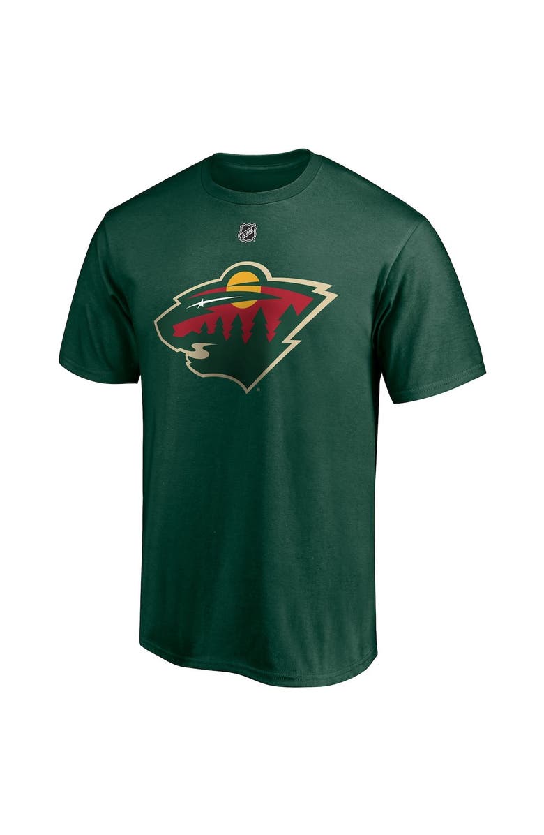 FANATICS Men's Fanatics Branded Kirill Kaprizov Green Minnesota Wild Authentic Stack Name & Number T-Shirt, Alternate, color, Green