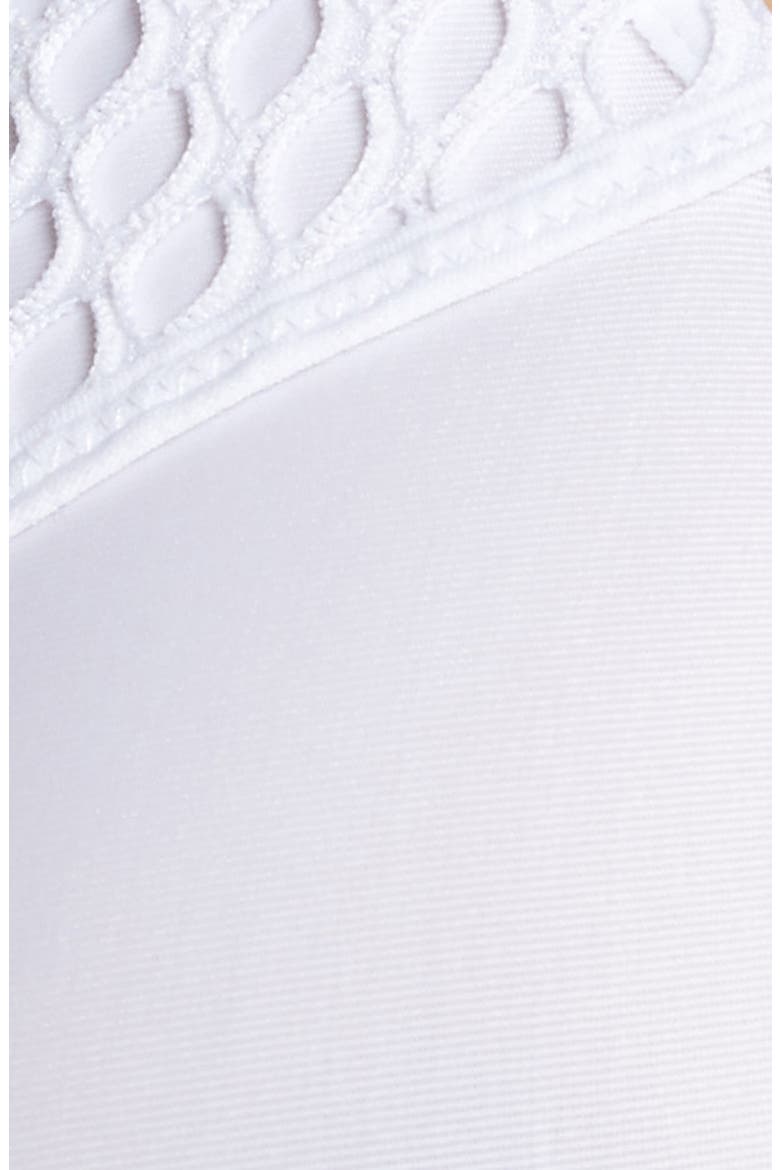 Mesh & Strap Detail Bra & Briefs Set, Alternate, color, WHITE