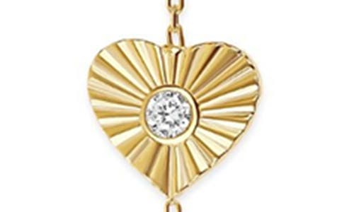 Shymi Fluted Heart Hand Chain In Gold
