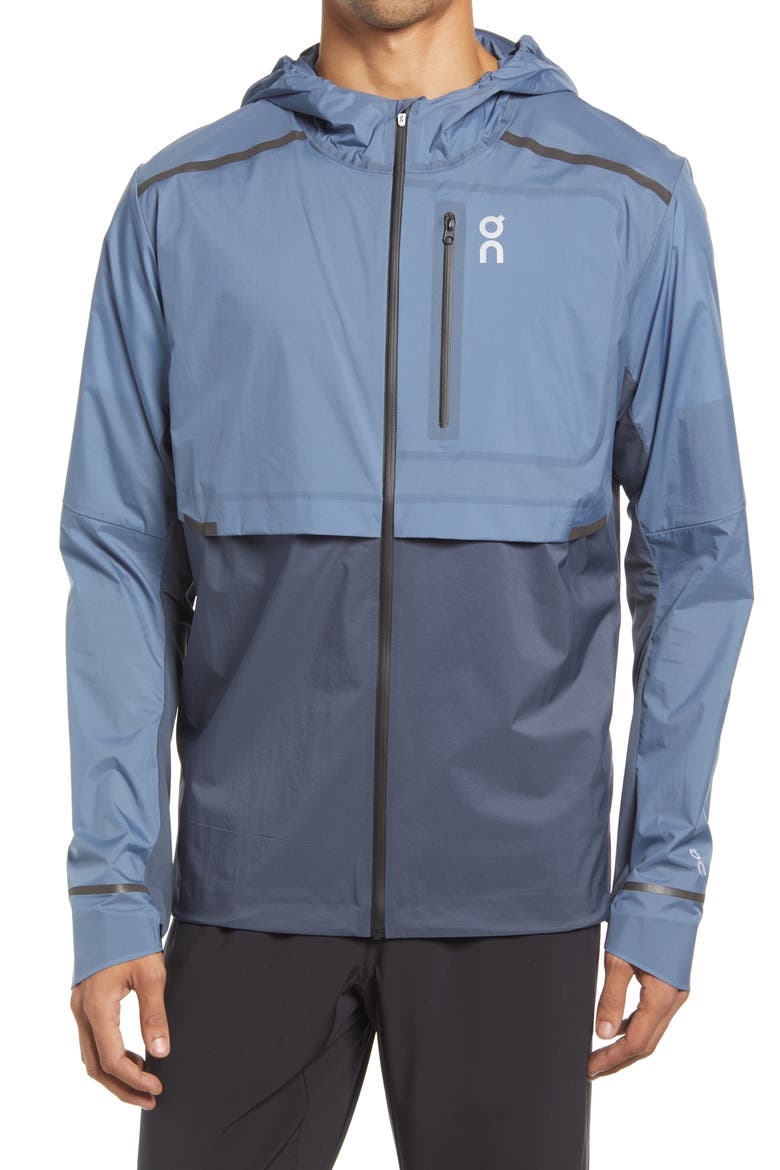 Weather Water Repellent Hooded Jacket - Men, Alternate, color, CERULEAN/ DARK