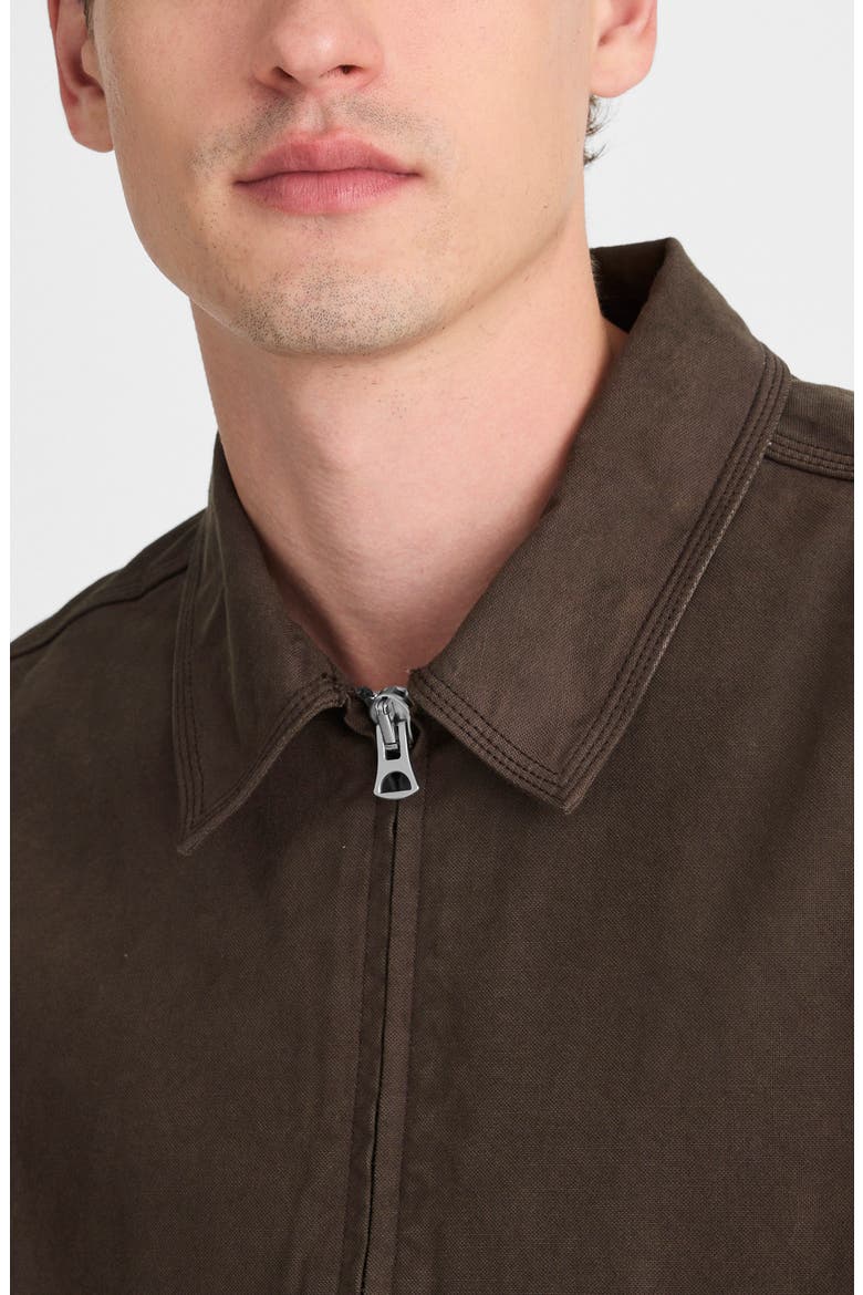 Cotton Canvas Zip Jacket, Alternate, color, MOCHA BROWN