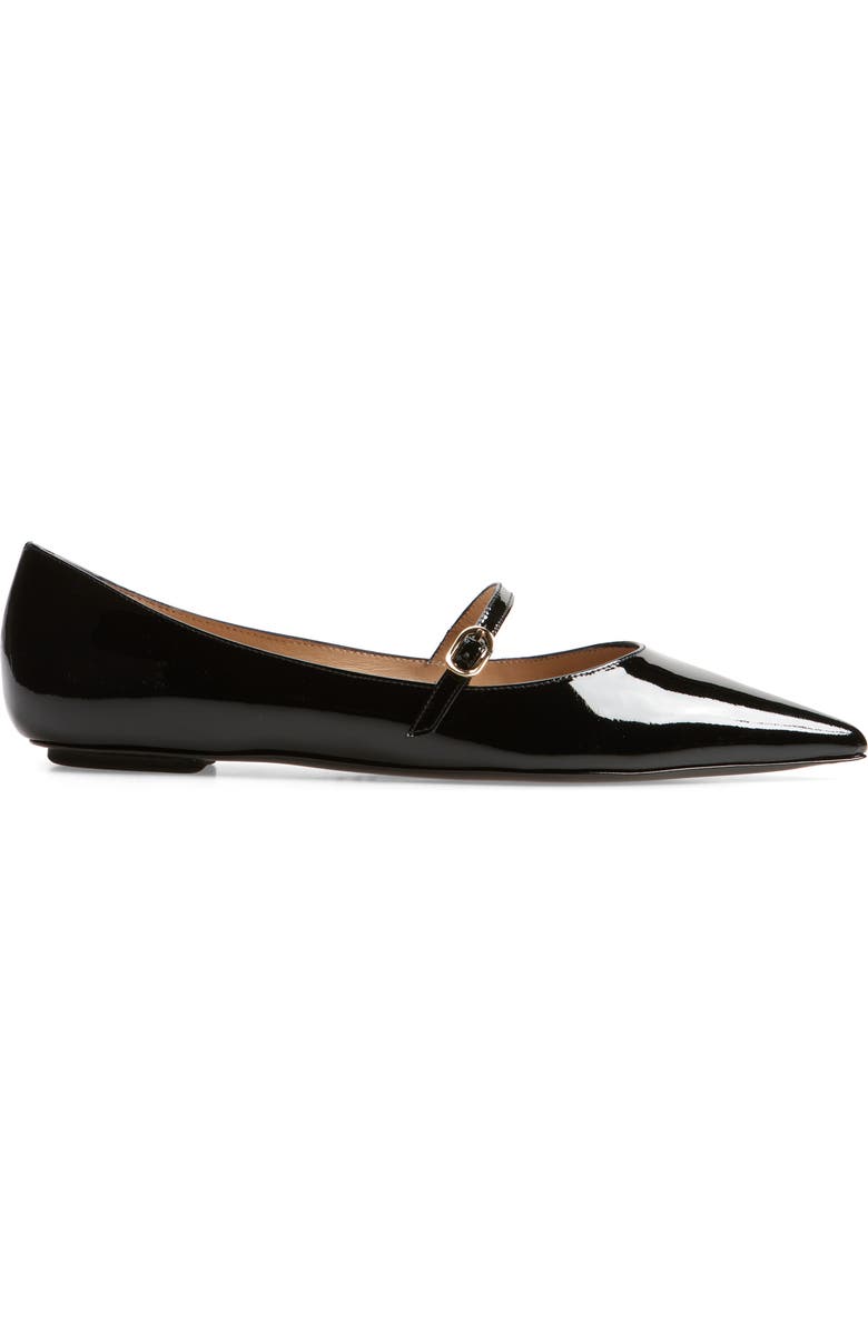 Stuart Weitzman Emilia Mary Jane Flat, Alternate, color, Black Patent
